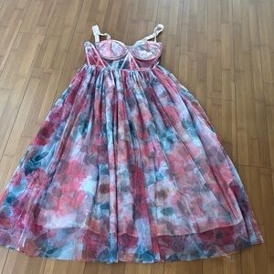 Pink and Silver Mesh Bag